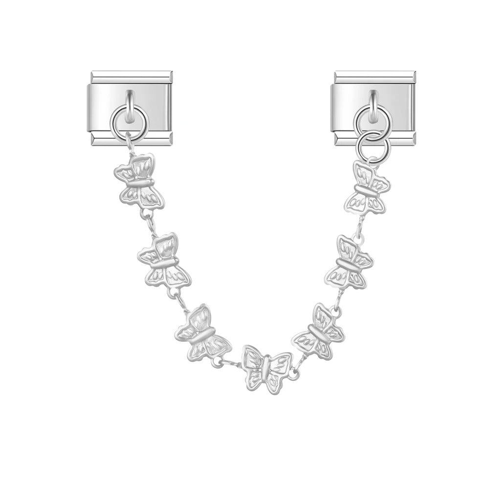Silver butterfly charm necklace