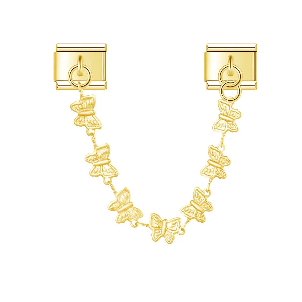 Golden butterfly charm necklace