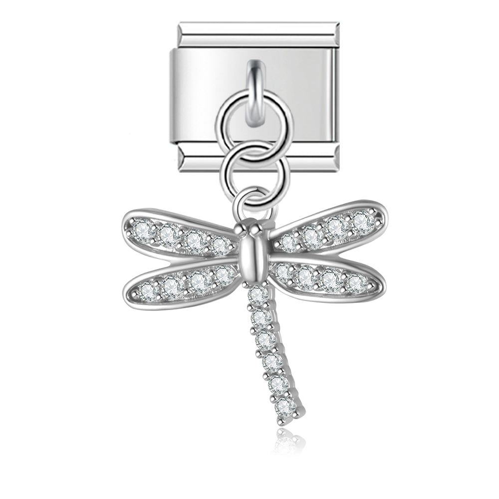 Glitter dragonfly pendant