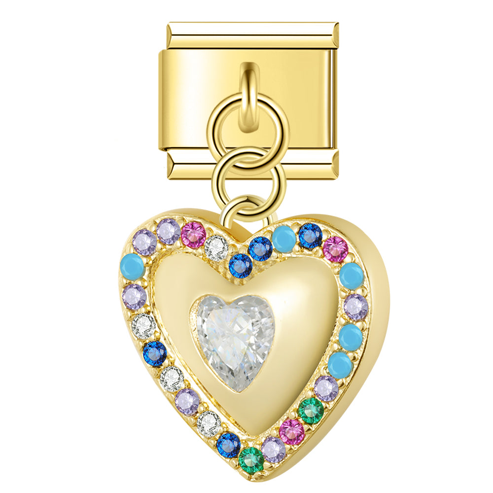 Glitzer heart pendant