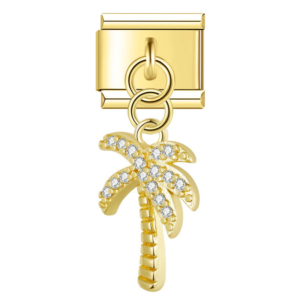 Glitter palm pendant