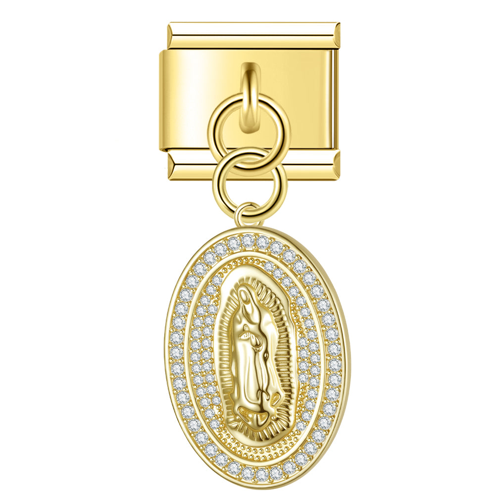 Glitter medal pendant