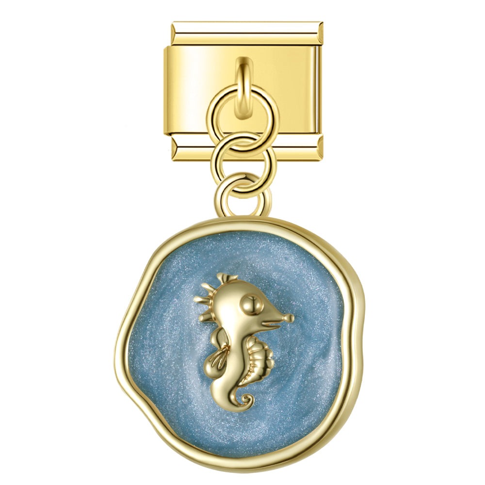 Seahorse pendant blue