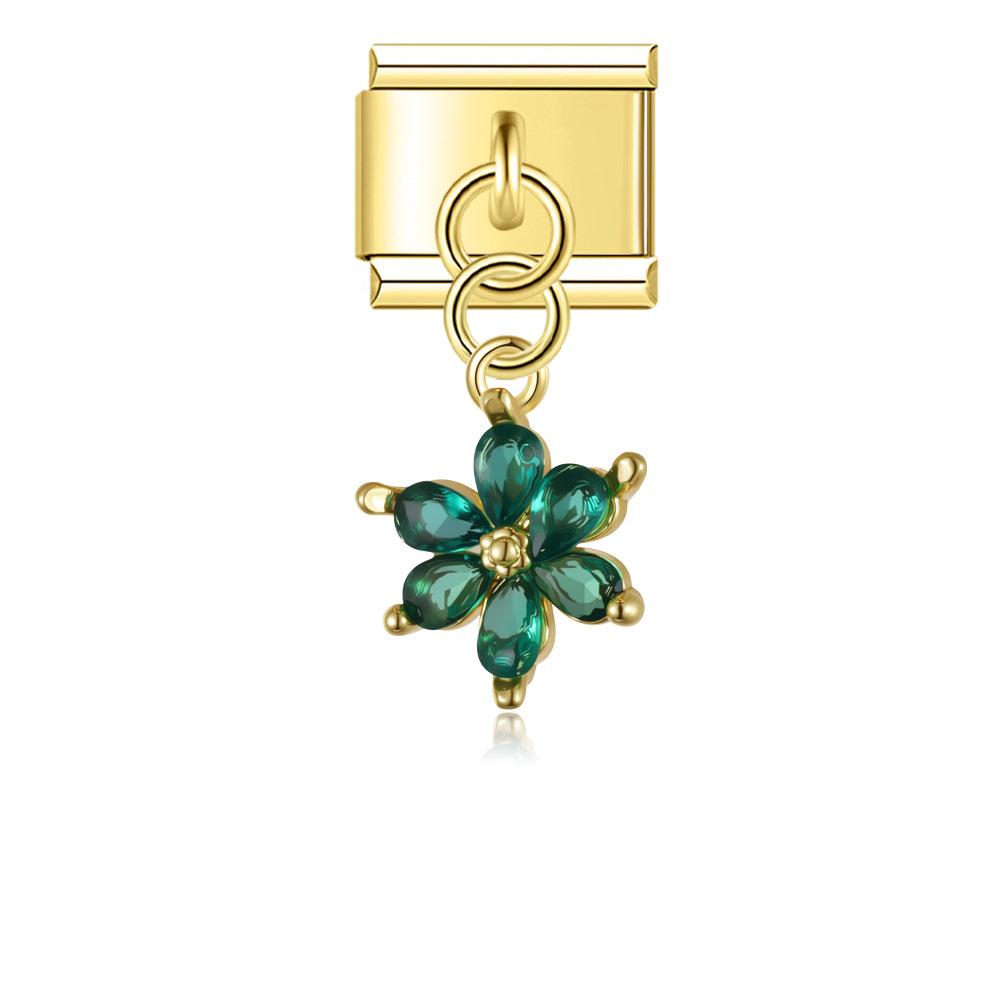 Emerald flower pendant
