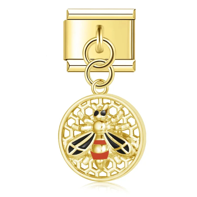 Golden bee pendant