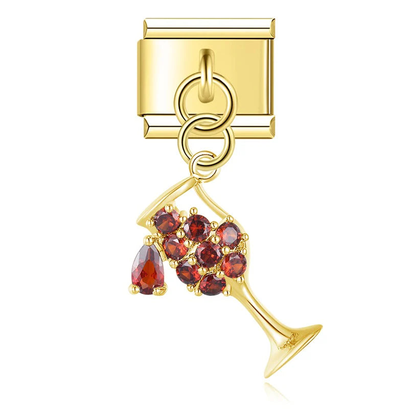 Wine glass gold pendant