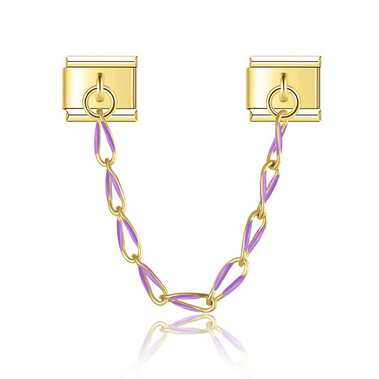 Colored charm necklace gold
