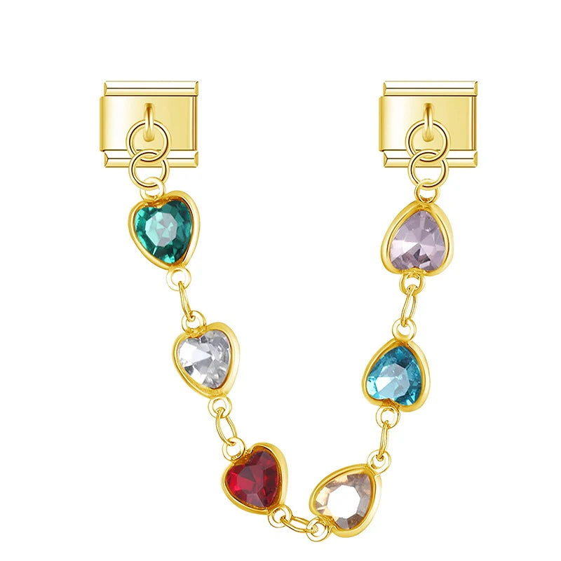 Heart charm necklace gold