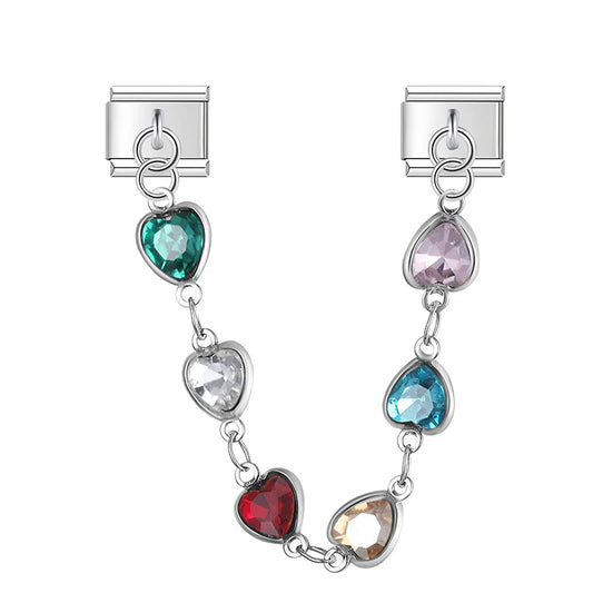 Heart charm necklace silver