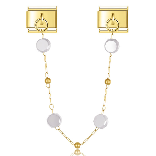 Round stones charm necklace