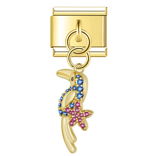 Glitter parrot pendant