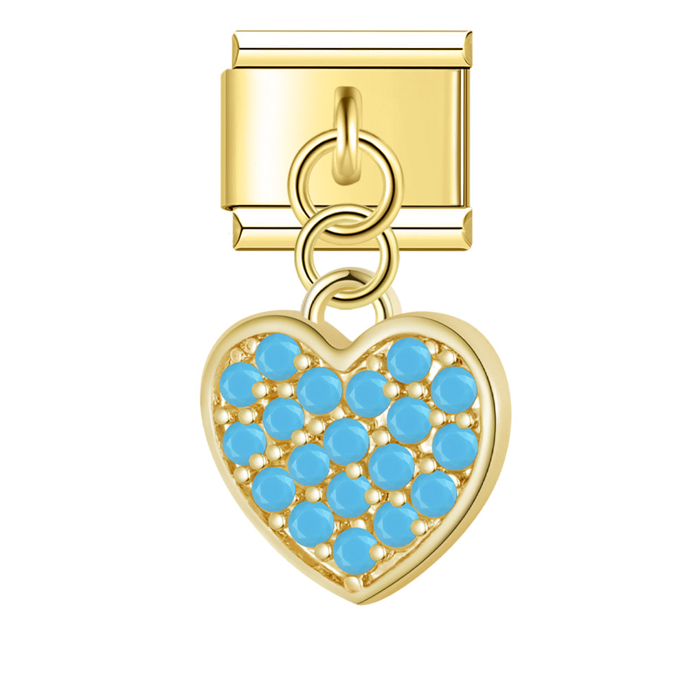 Heart pendant blue