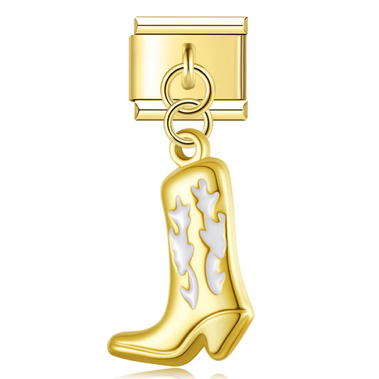 White/Gold Boots Pendant