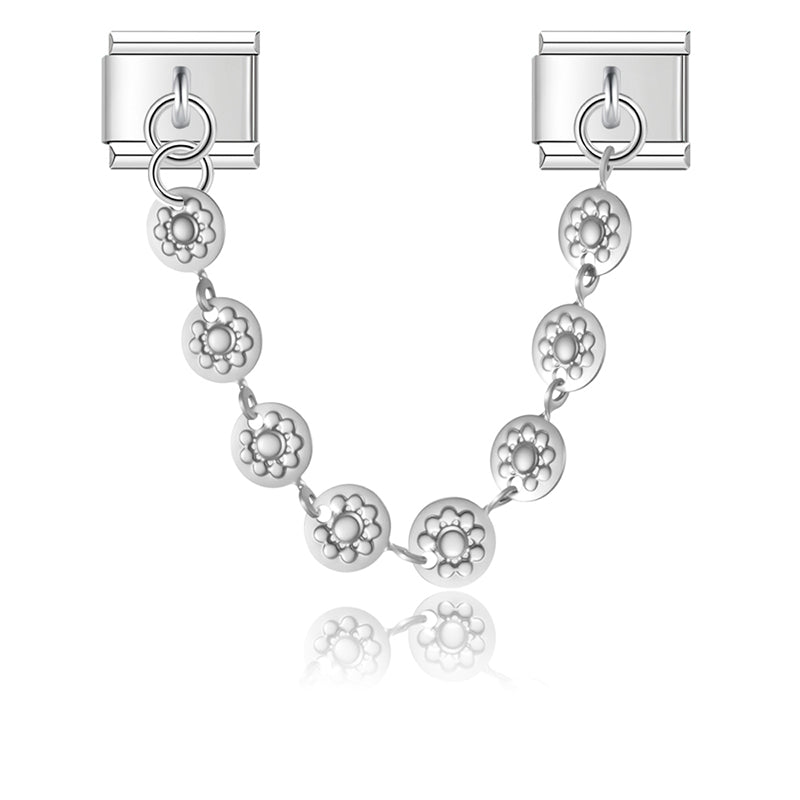 Blumen Charm-Kette Silber