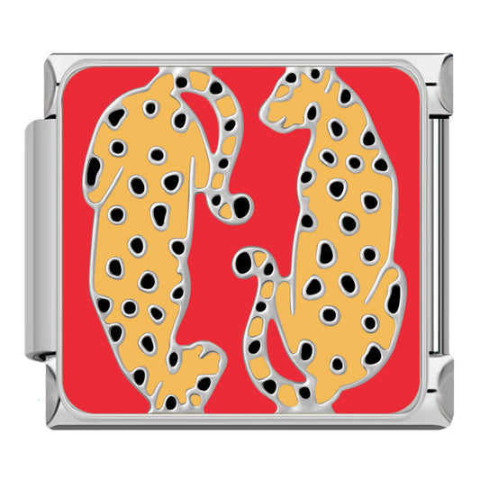Two leopards silver
