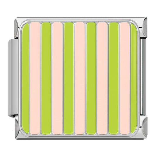 Pink/green striped silver