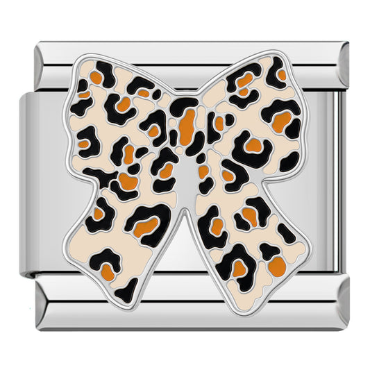 Bow with polka dots silver
