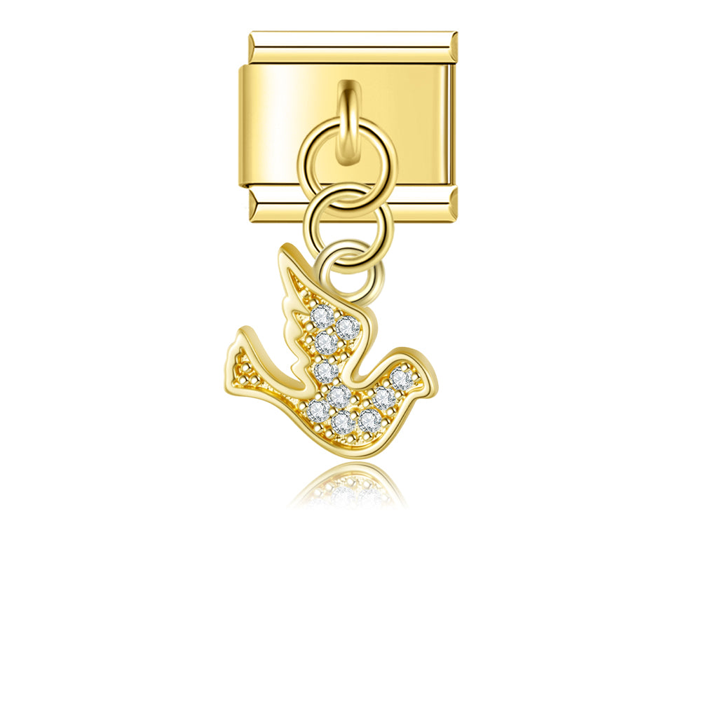 Dove glitter pendant