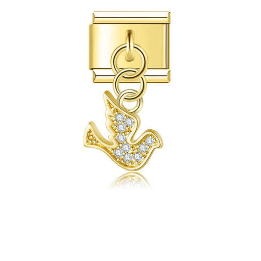 Dove glitter pendant