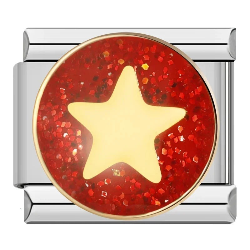 Star with red glitter