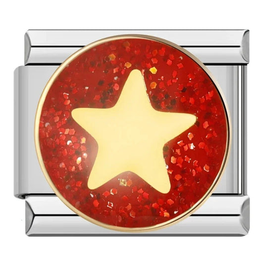 Star with red glitter