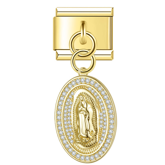 Glitter medal pendant