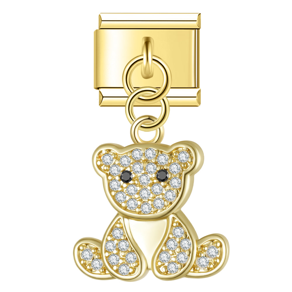 Glitter teddy pendant