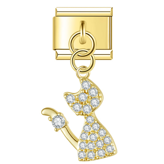 Glittery cat pendant