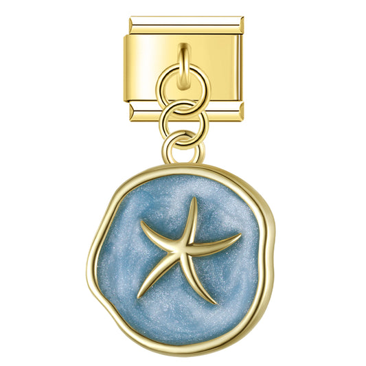 Starfish pendant blue