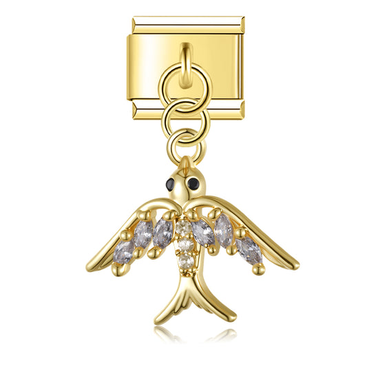 Glitter bird pendant