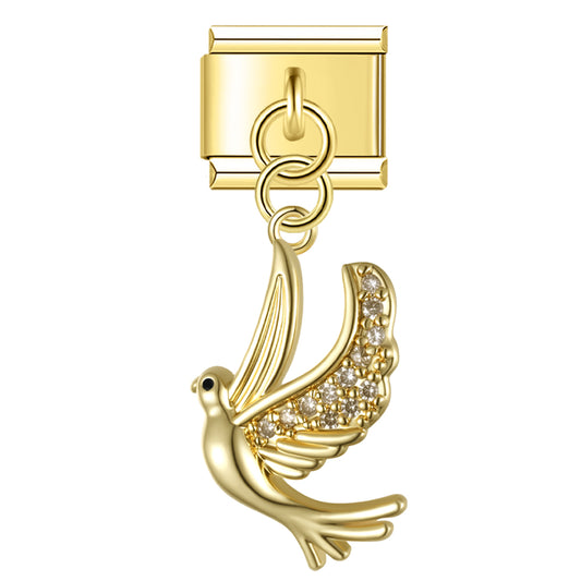 Glitter dove pendant