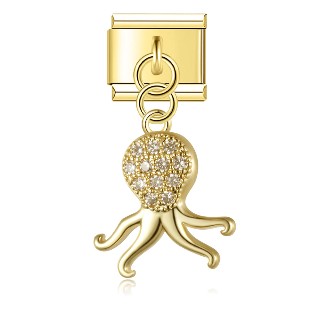 Glitter octopus pendant