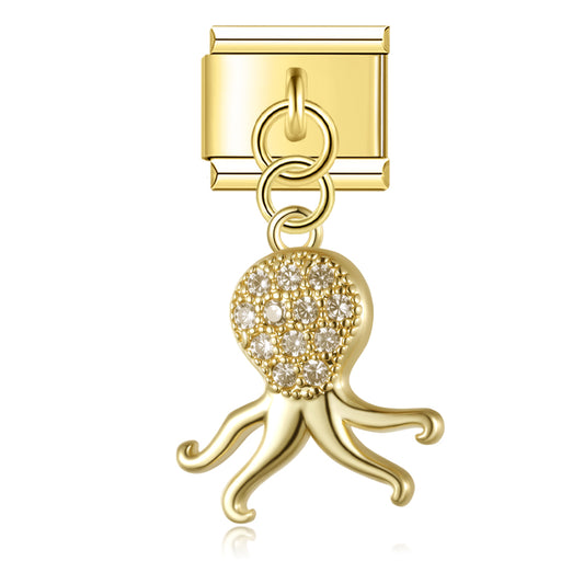 Glitter octopus pendant
