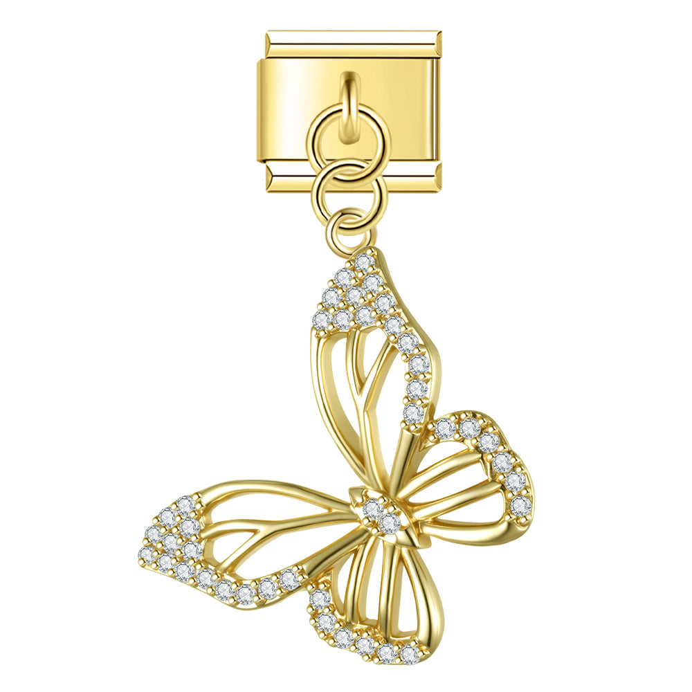 Butterfly glitter pendant