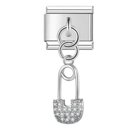 Paper clip pendant silver
