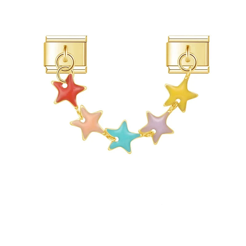 Colorful stars charm chain