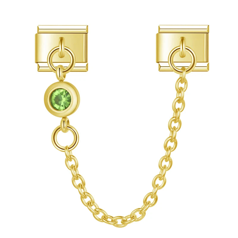 Emerald Charm chain gold