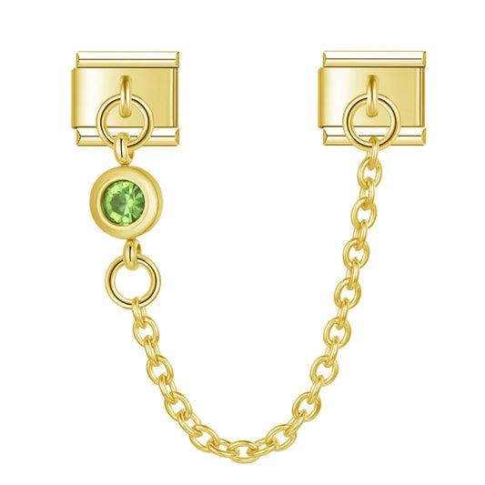Emerald Charm chain gold