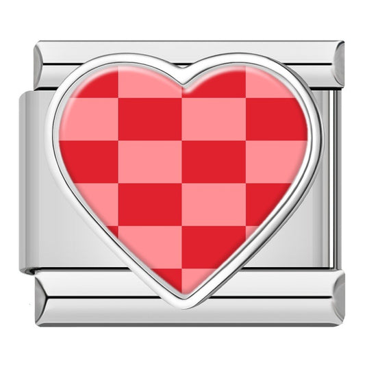 Checkered heart silver
