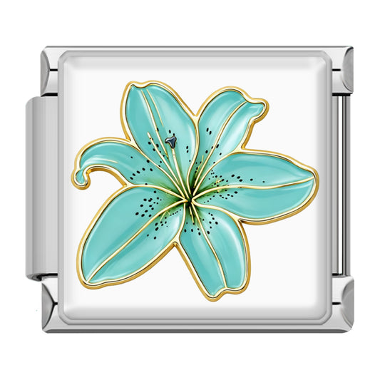 Turquoise Lily Flower Silver