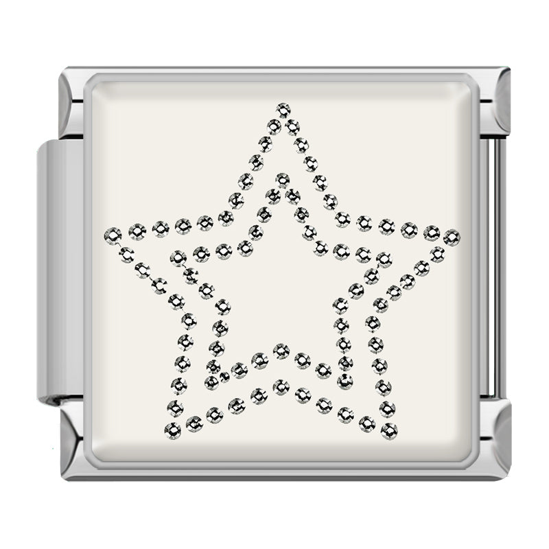 Glitter stones star silver