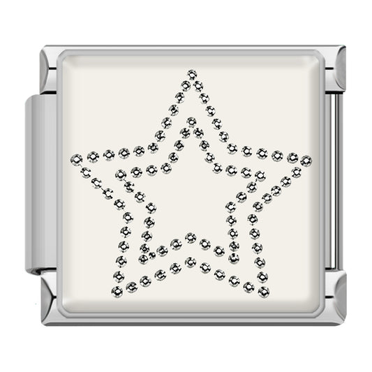 Glitter stones star silver