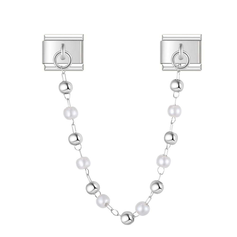 Pearl charm necklace 2.0 silver